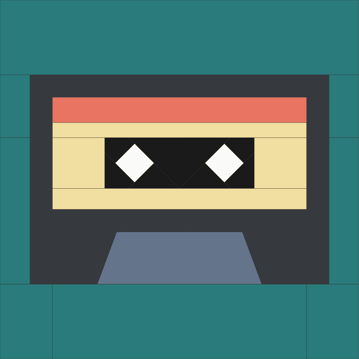Cassette Tape foundation paper piecing pattern, 31 pieces