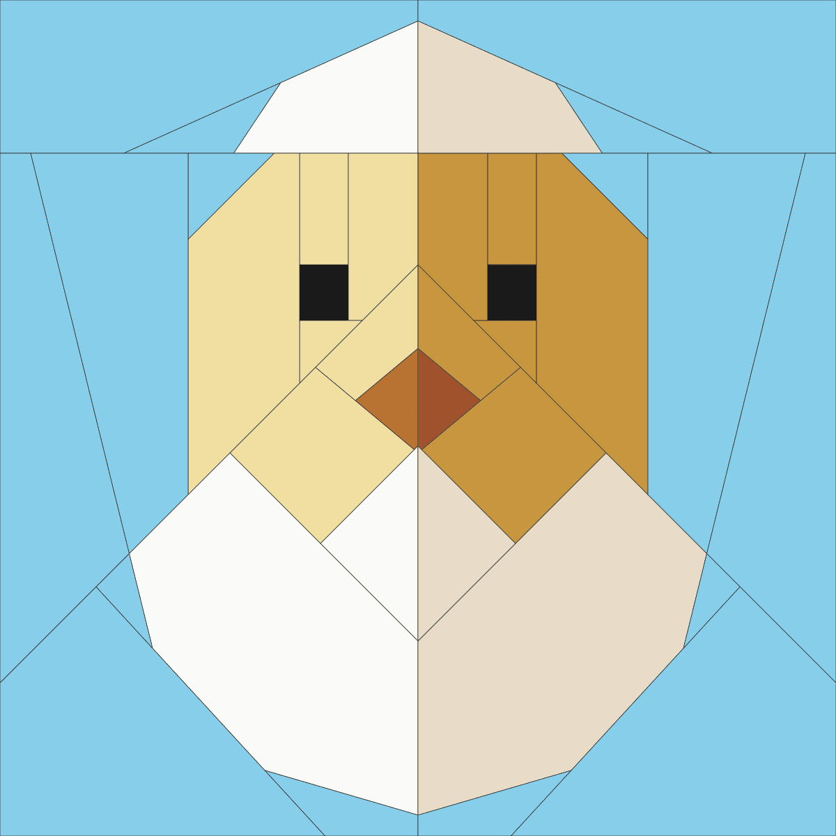 Hatching Chick foundation paper piecing pattern, 38 pieces