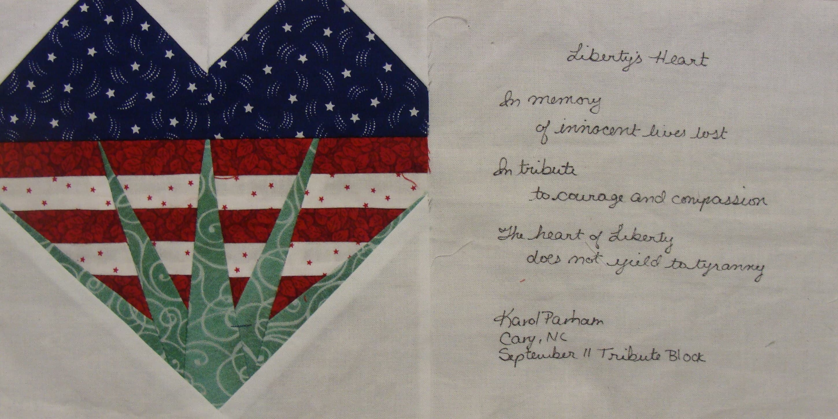 NF27 — Patriotic 9/11 Memorial quilt block