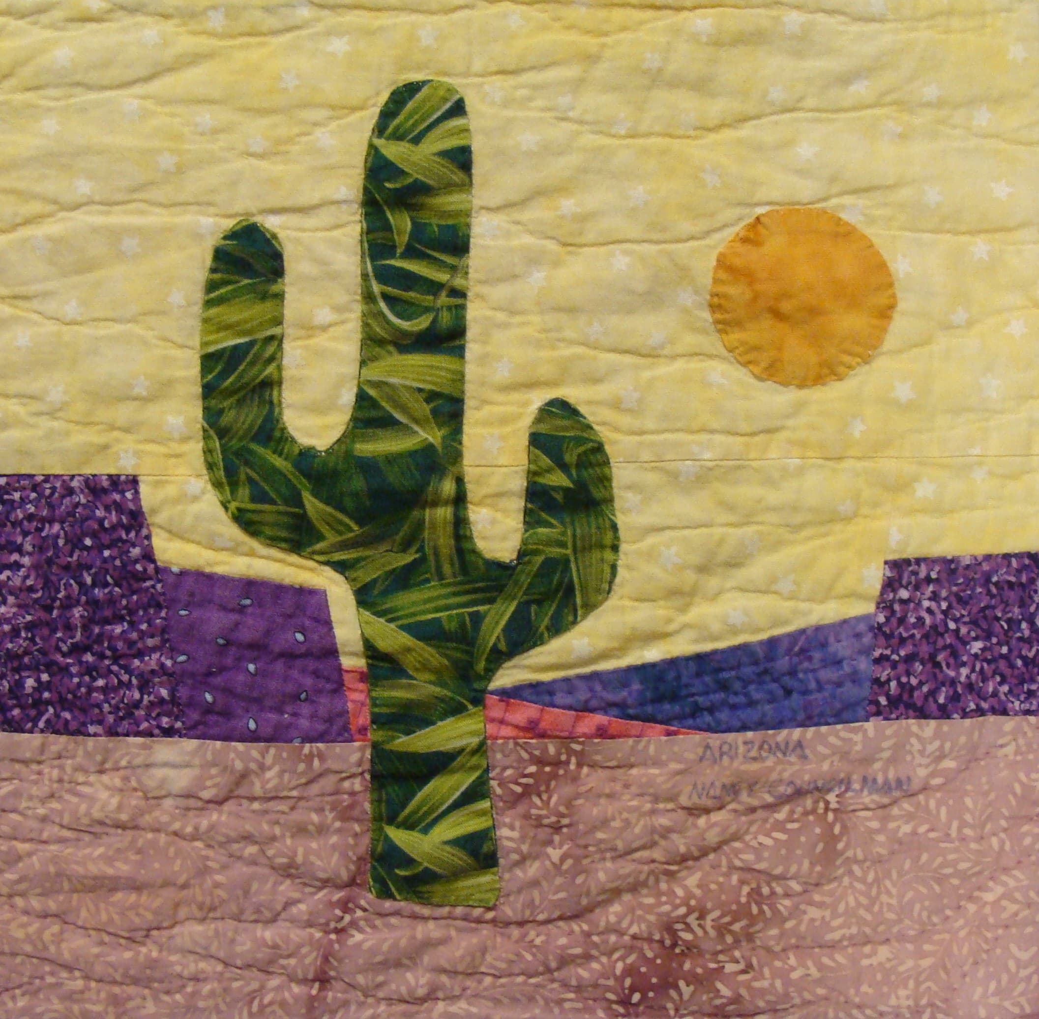 NF5 — Purple, Yellow & White quilt block