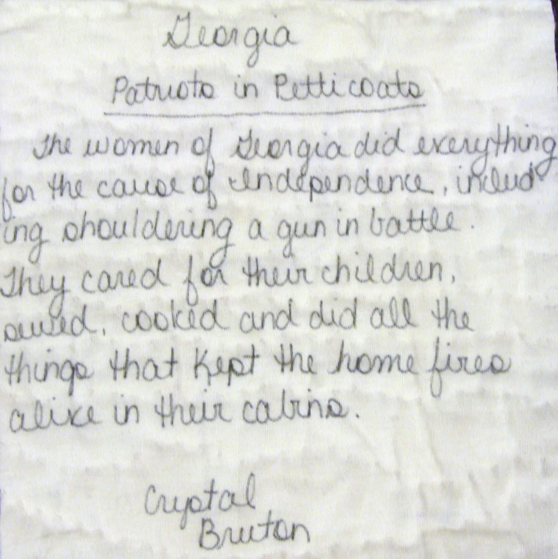 Georgia Patriots in Petticoats History