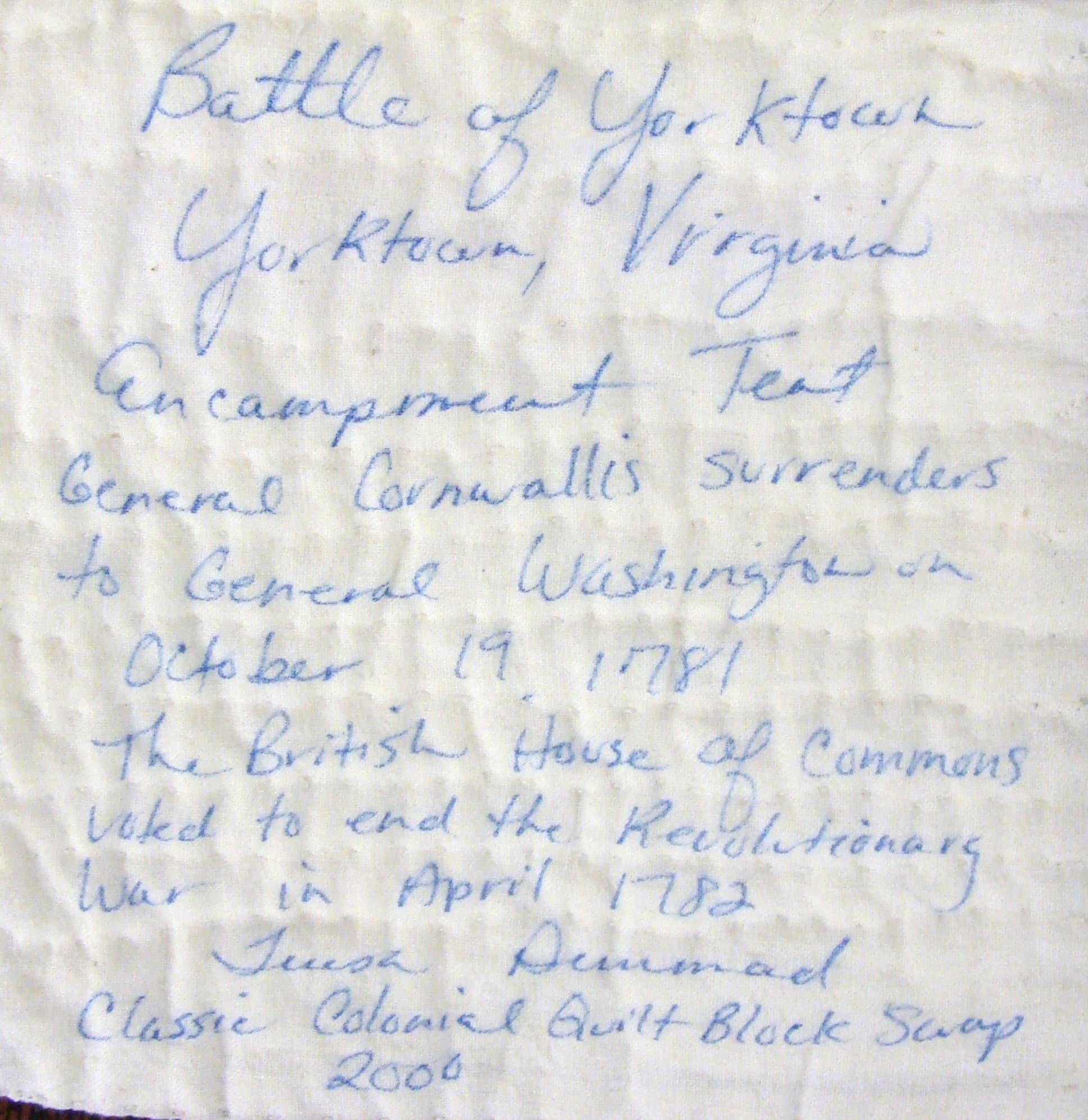 Battle of Yorktown Encampment Tent History