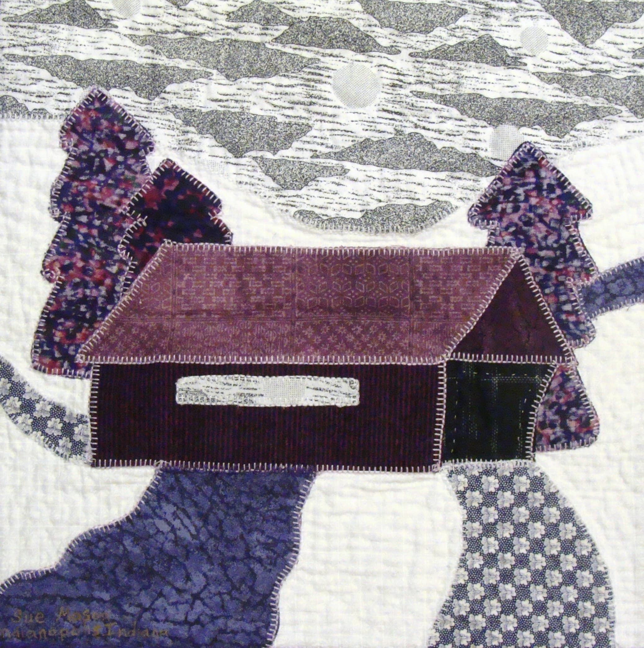 NF7 — Purple, Black & White quilt block