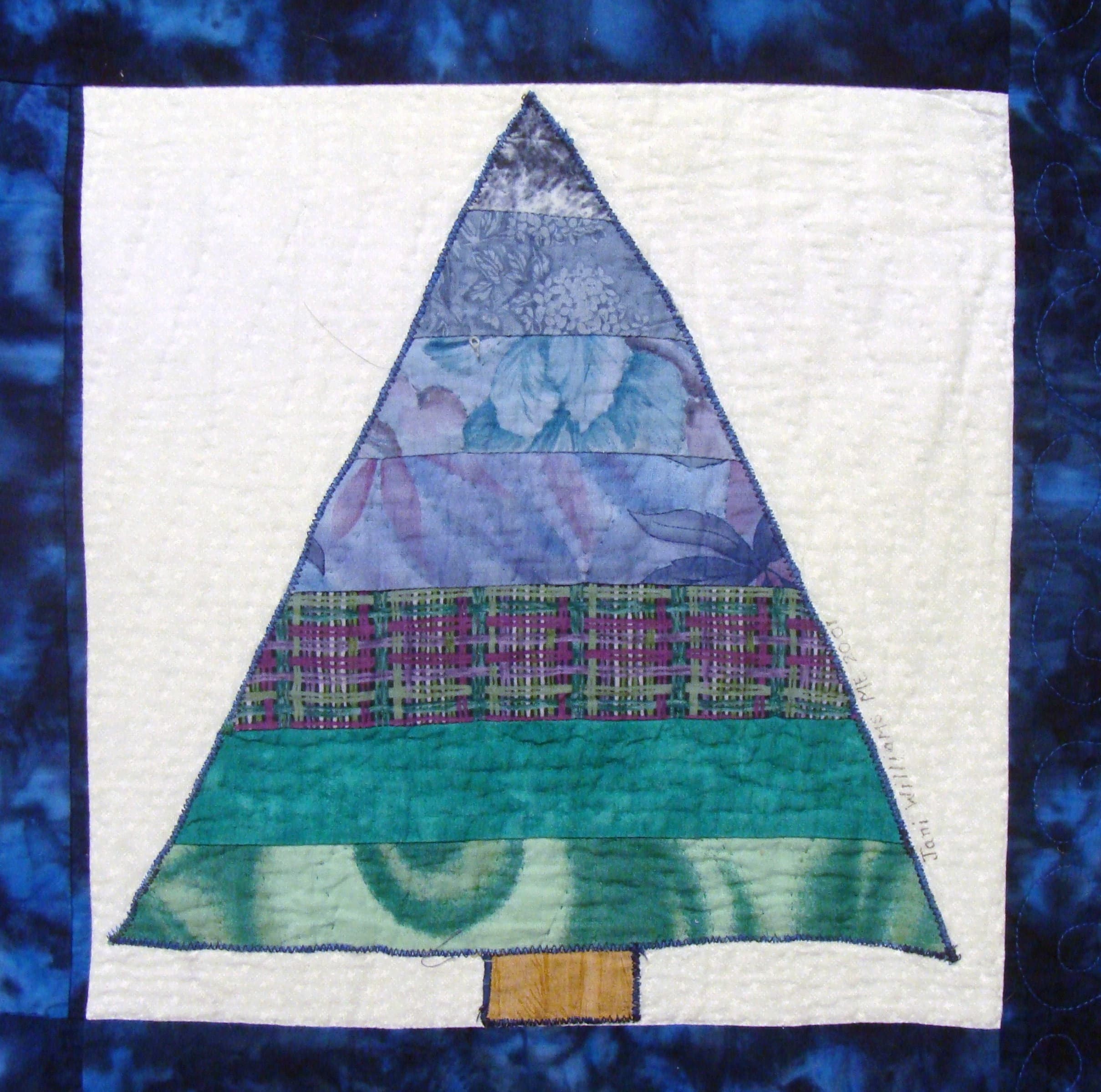 NF9 — Teal, Blue & White quilt block