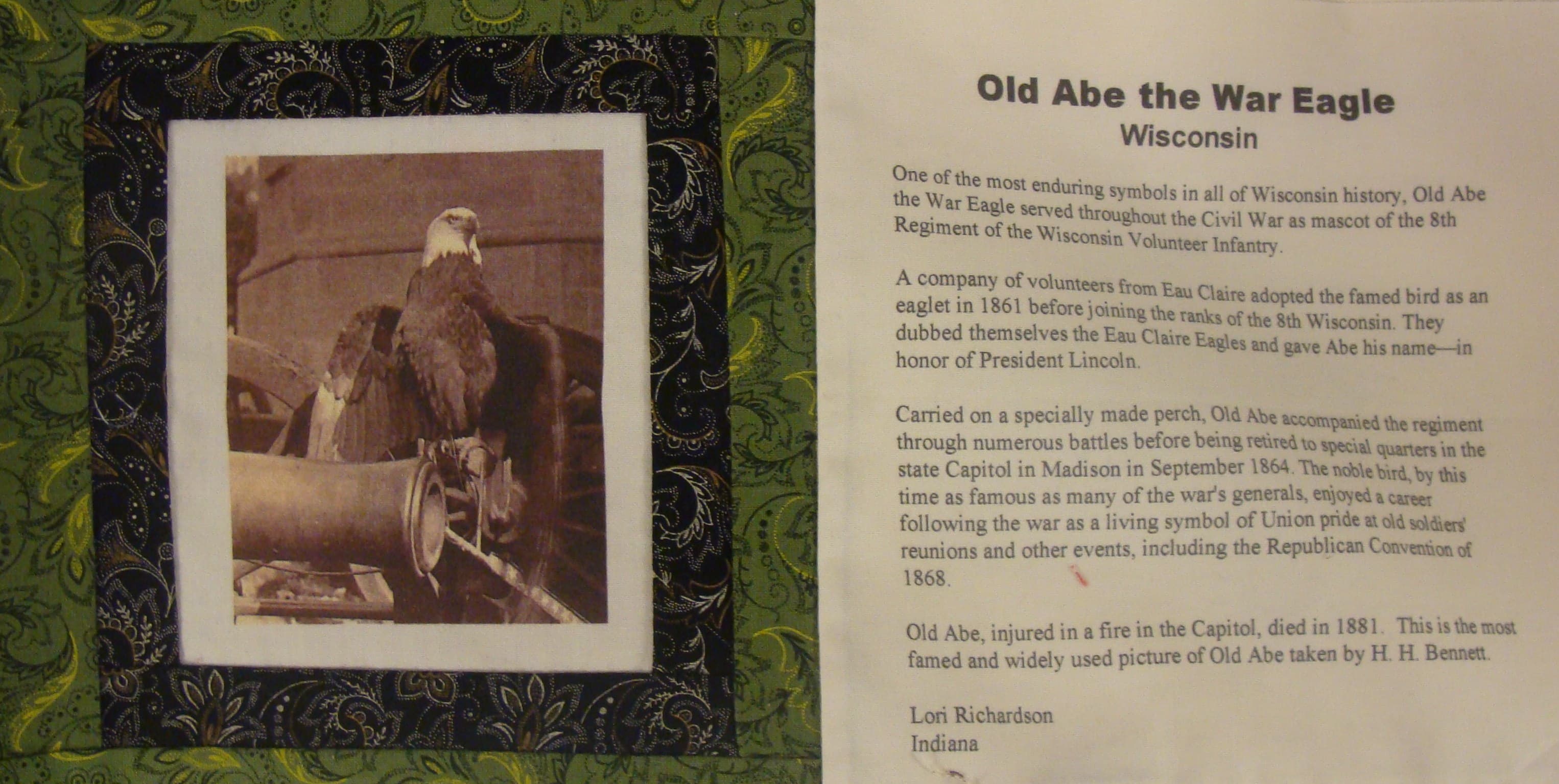 Old Abe the War Eagle Wisconsin