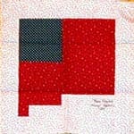 NF10 — Dark Red, Navy & Cream quilt block