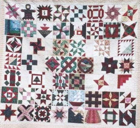 NF2 — Burgundy, Forest Green & Cream quilt 1