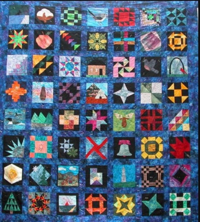 NF12 — Batik & Fossil Fern on Black quilt 1