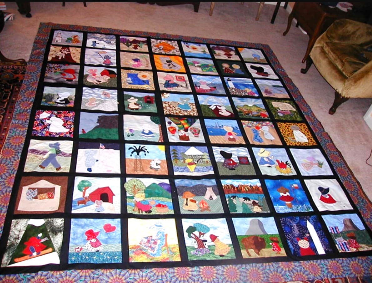 Suzanne's Nifty Fifty 20 Sunbonnet Sue Quilt