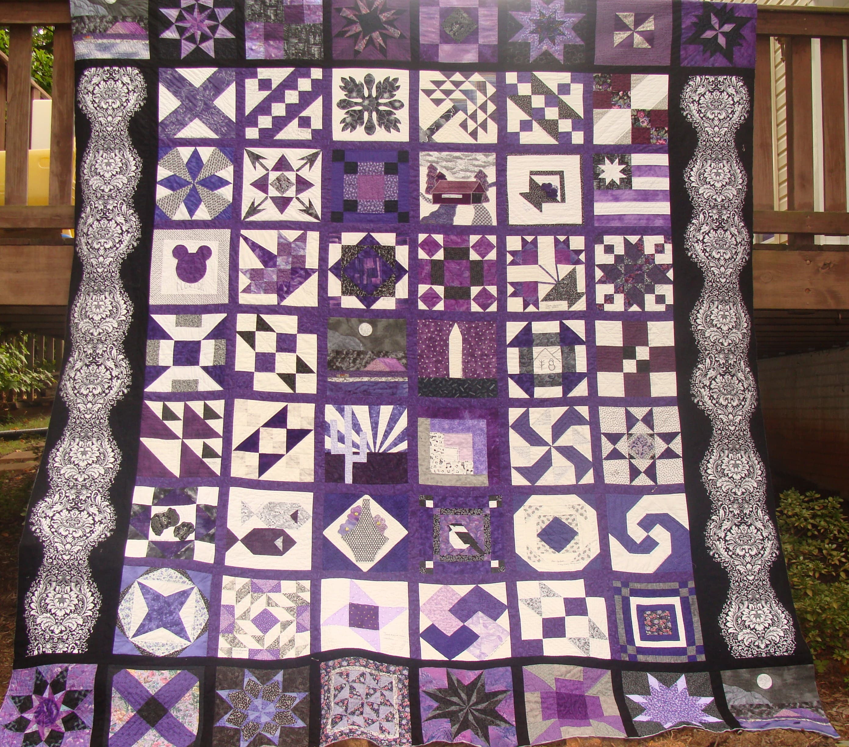 NF7 — Purple, Black & White quilt 1