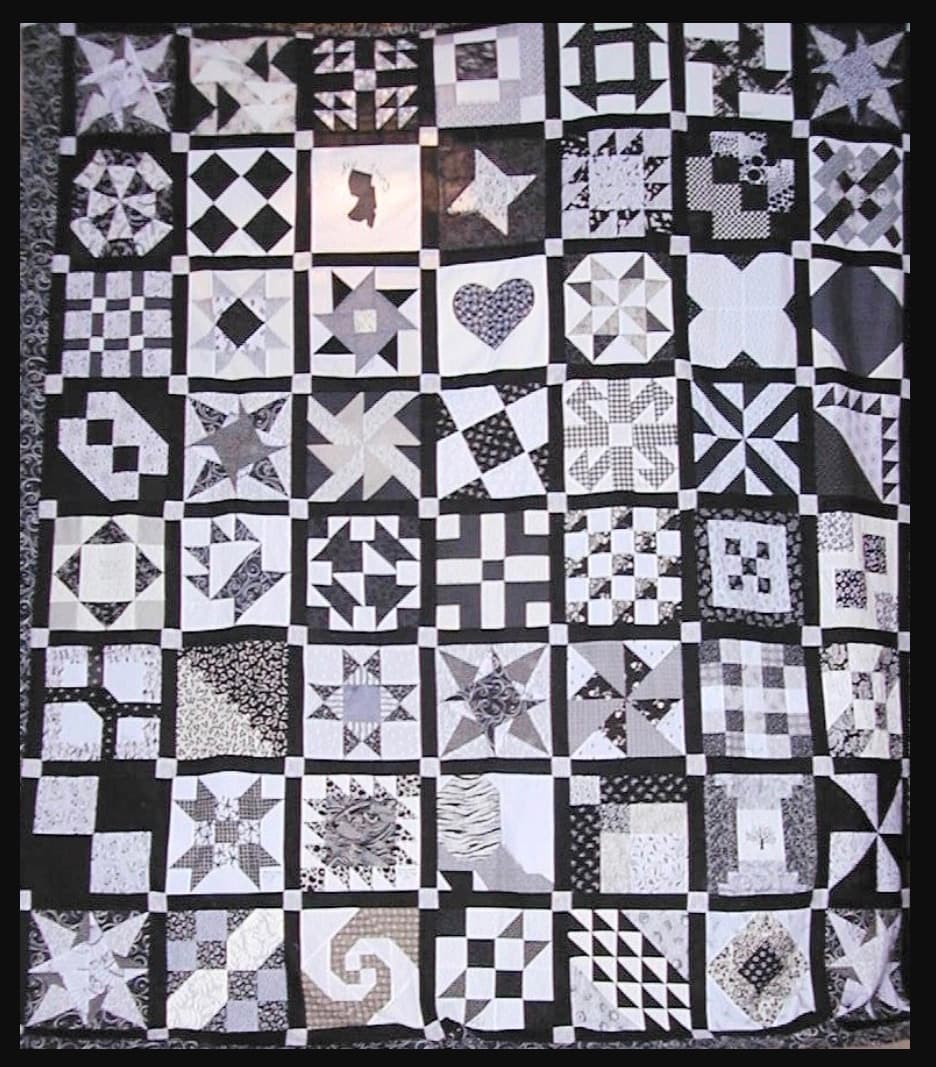 NF15 — Black & White on White quilt 1