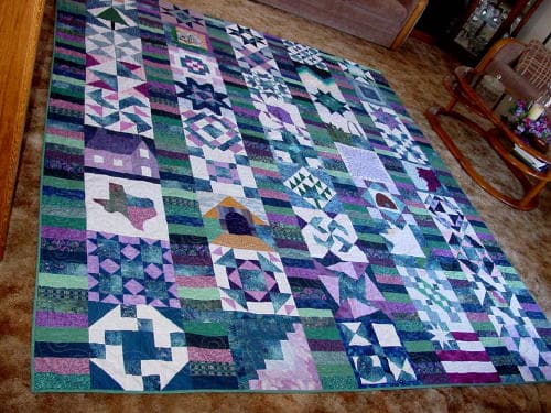 NF4 — Blue, Plum & White quilt 1