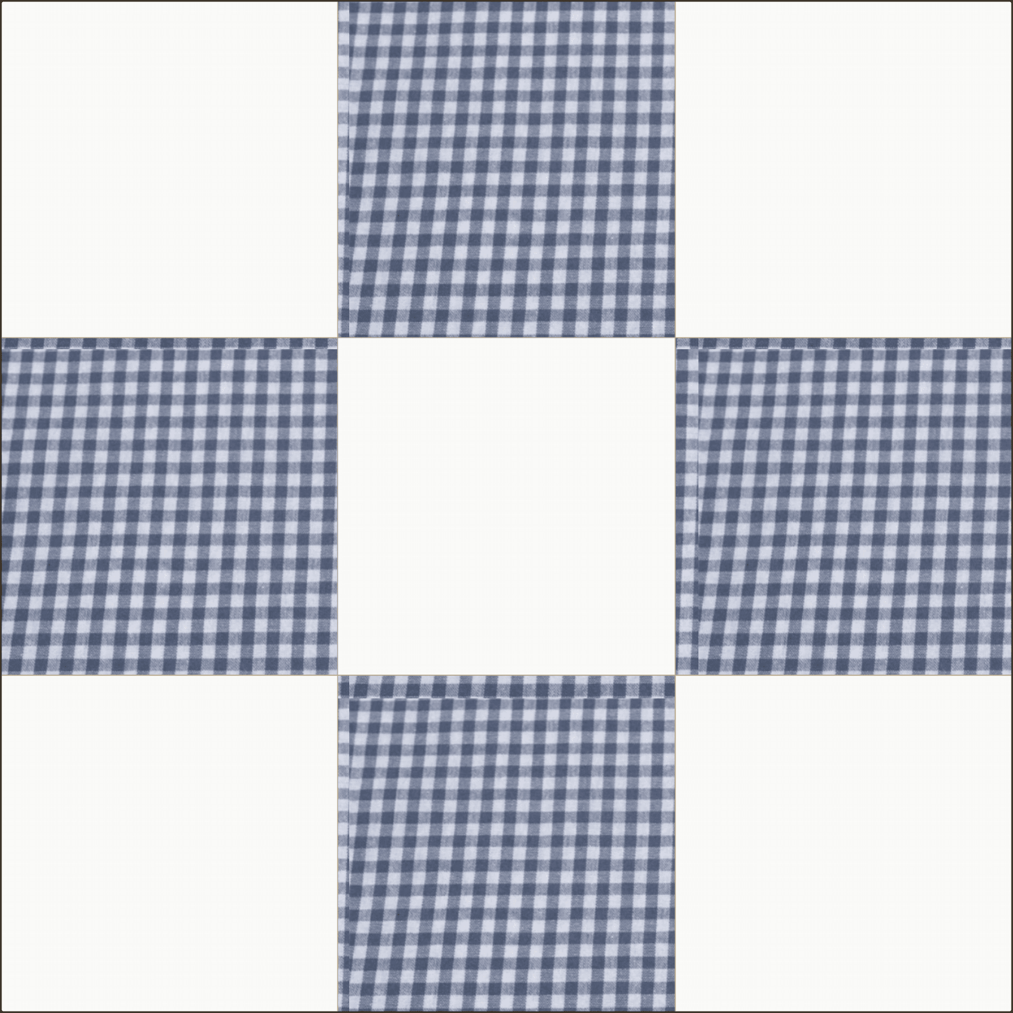blue gingham nine patch