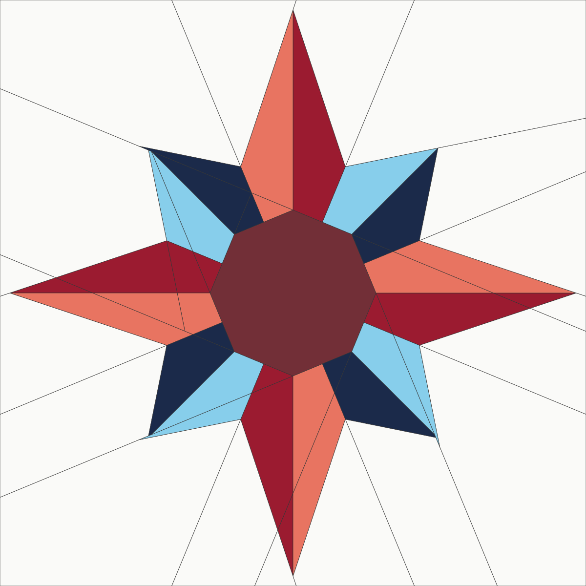 Free FPP Star Patterns: Eight-Point Compass Star, Ohio Star, Sawtooth ...